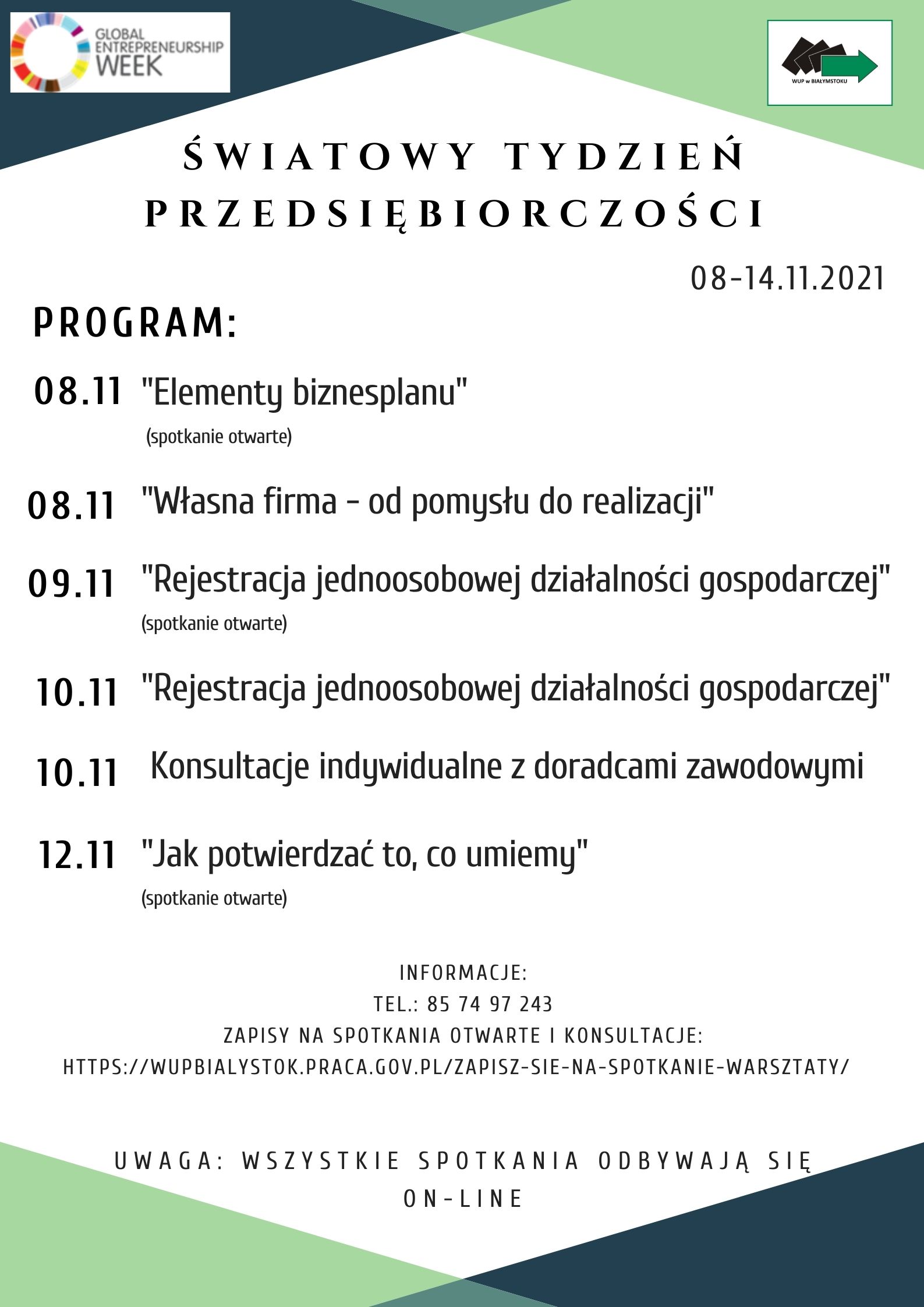 Światowy Tydzień Przedsiębiorczości program