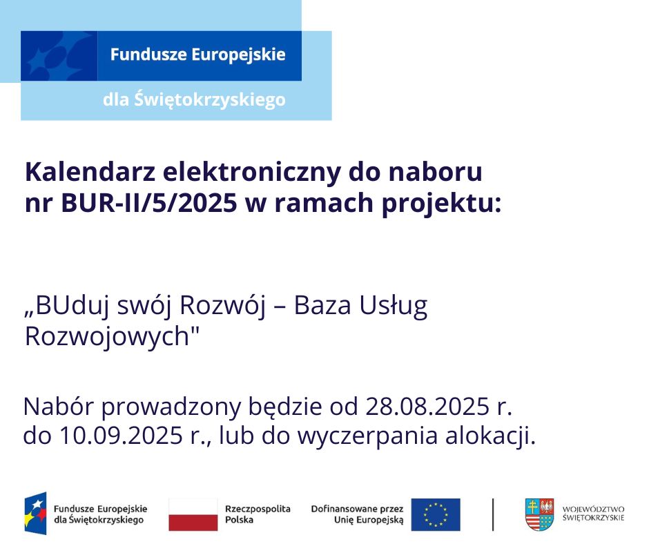 Obrazek dla: Kalendarz rezerwacji do naboru DEDYKOWANEGO BUR-II/5/2025...