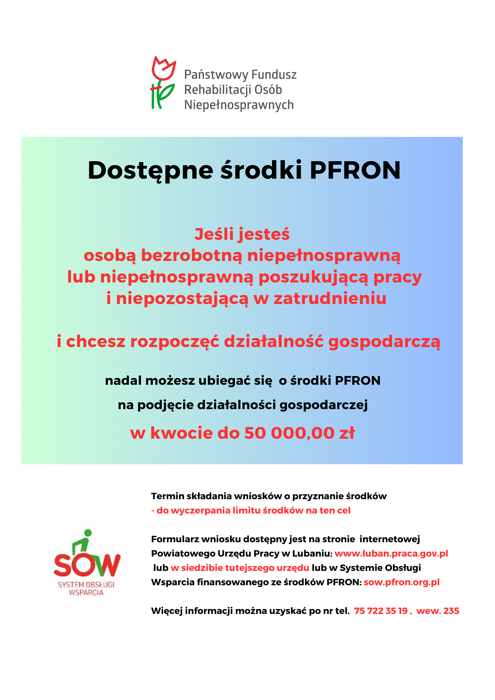Zdjęcie artykułu Dostępne środki PFRON