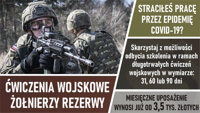 Plakat Ochotnicze ćwiczenia wojskowe