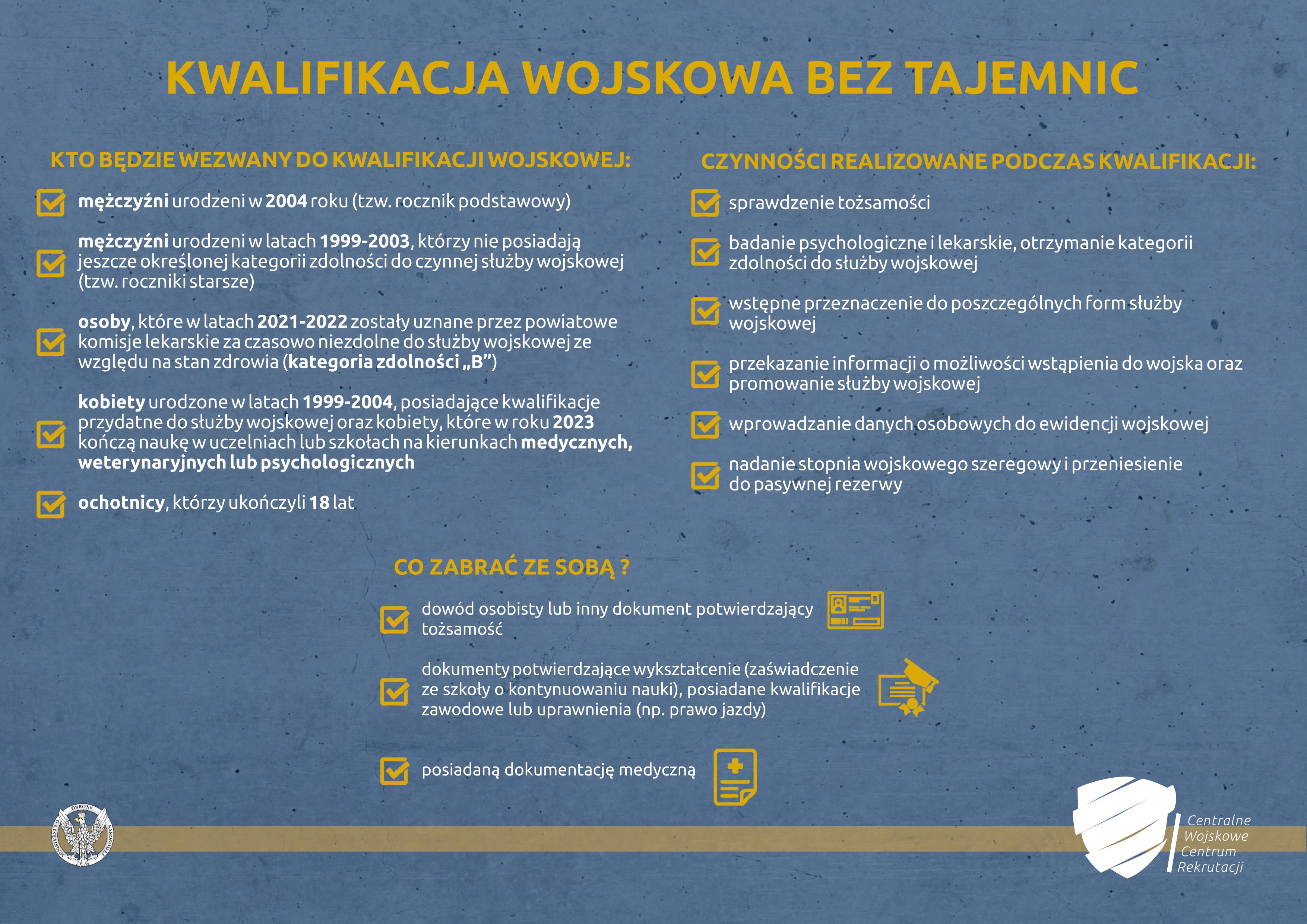 Plakat kwalifikacja wojskowa 2023 strona 2