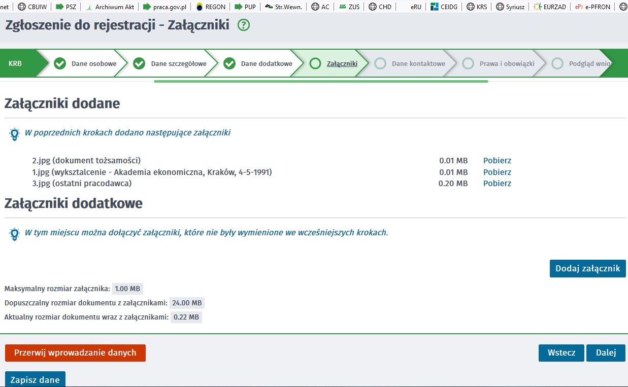 Wykaz załączników
