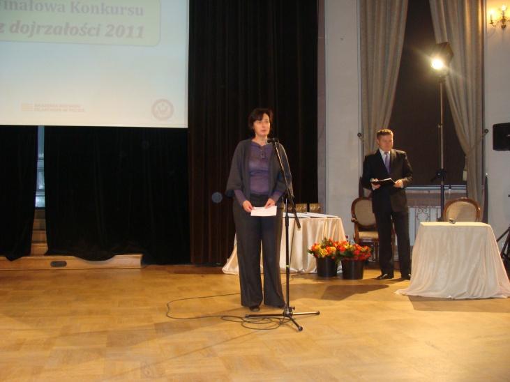 Zdjęcie galerii artykułu: „Zysk z dojrzałości 2011" - galeria - Przedstawicielka Kancelarii Prezydenta RP - Irena Wóycicka.jpg