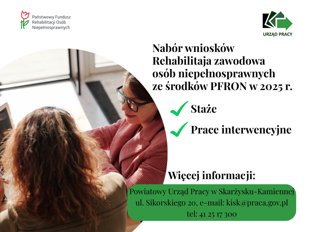 Zdjęcie artykułu Rehabilitacja zawodowa osób niepełnosprawnych ze środków PFRON  w 2025r. - Nabór wniosków