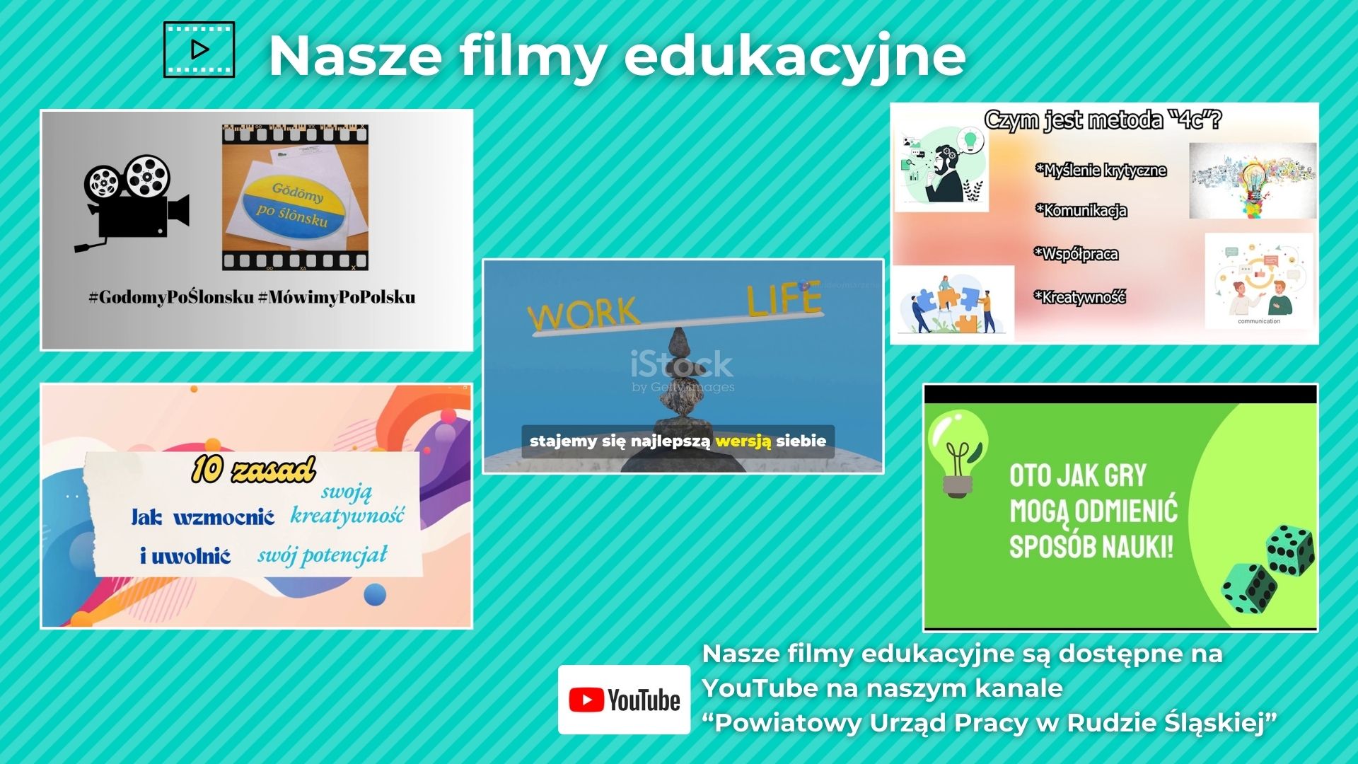 Nasze filmy edukacyjne - slajd z prezentacji na konferencję podsumowującą projekt "Learn and Teach - European Solutions".