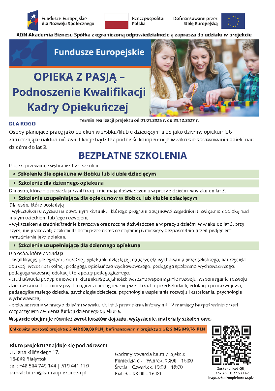 Zdjęcie artykułu OPIEKA Z PASJĄ - Podnoszenie Kwalifikacji Kadry Opiekuńczej" - nabór na bezpłatne szkolenia