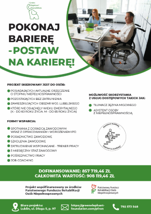 Zdjęcie artykułu Pokonaj barierę - postaw na karierę - informacja o projekcie