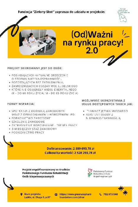 Zdjęcie artykułu (Od)Ważni na rynku pracy ! 2.0 - informacja o projekcie