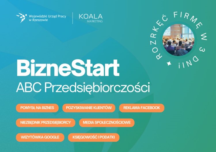 Zdjęcie artykułu Darmowe warsztaty „BizneStart - ABC Przedsiębiorczości w WUP w Rzeszowie
