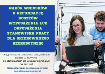 Zdjęcie artykułu Nabór wniosków o refundację kosztów wyposażenia lub doposażenia stanowiska pracy dla skierowanego bezrobotnego